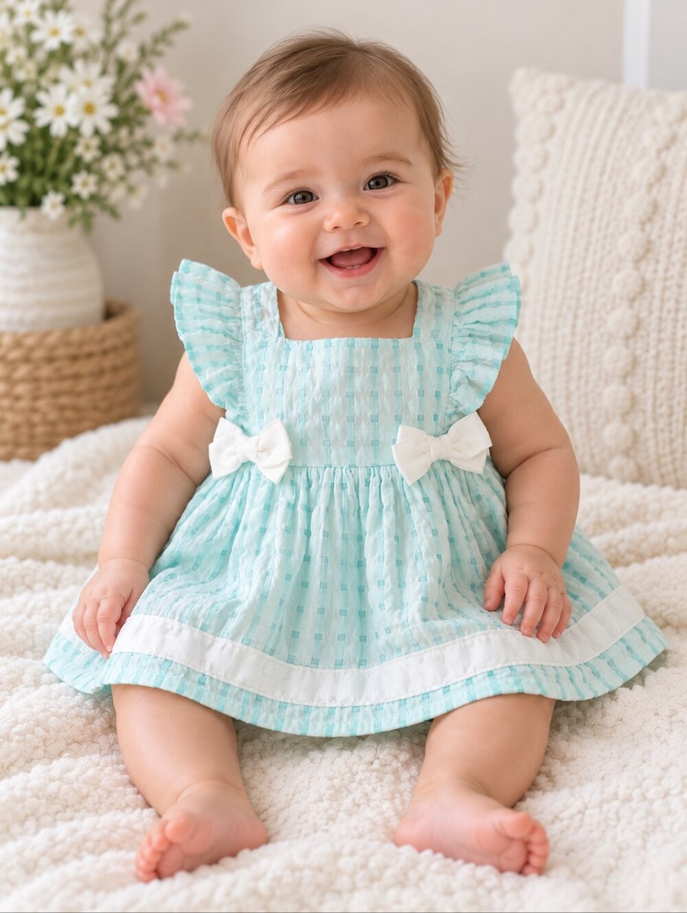 Size 6-9M Baby Girls Cupcakes & Cashmere Light Green Blouse Top